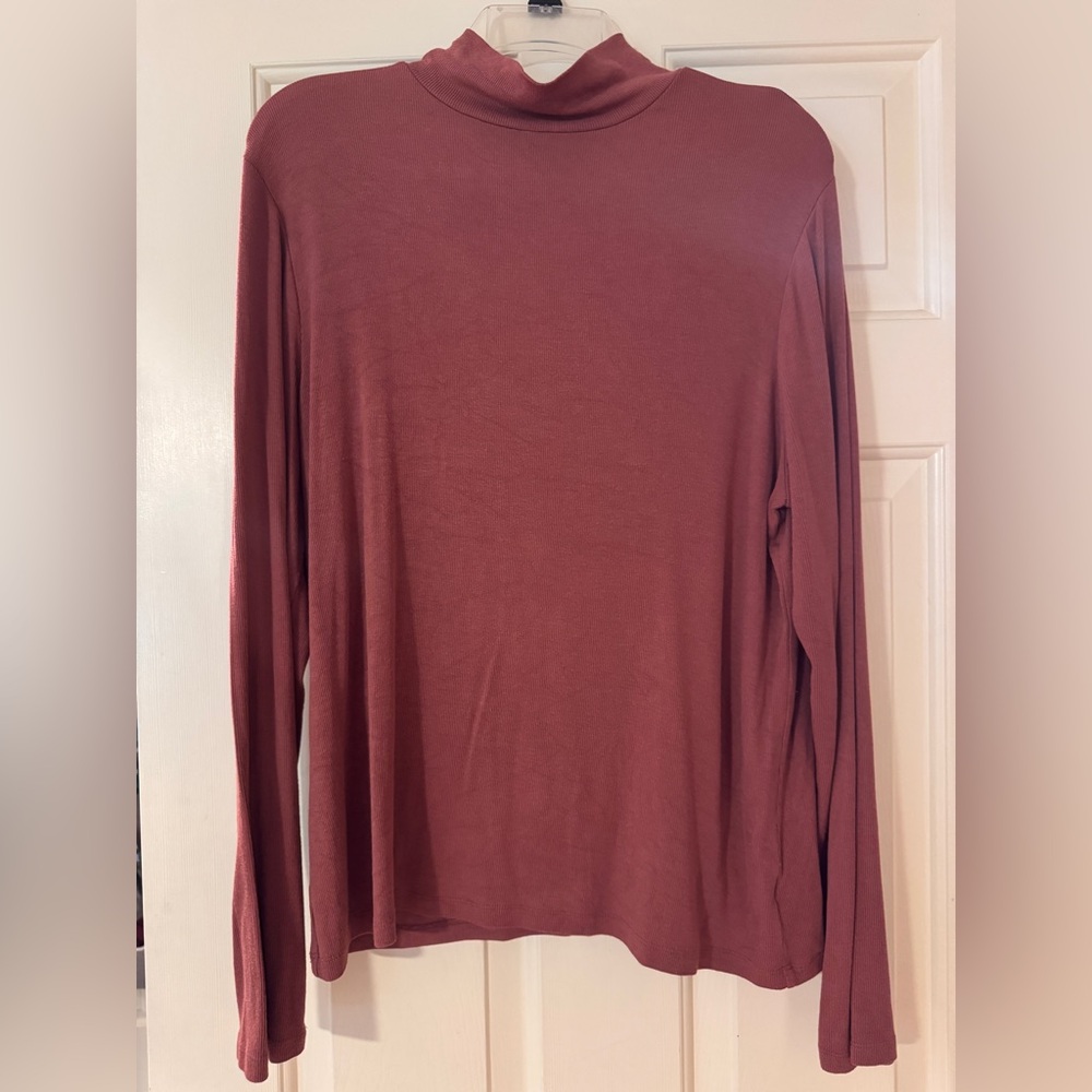 a new day Ribbed Long Sleeve Top in Mauve
